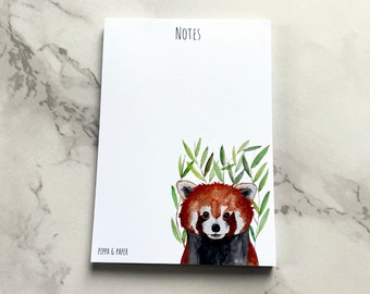 Red Panda Notepad, Red Panda Notebook, Red Panda Stationery