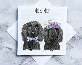 Black Cocker Spaniel Wedding Card, Spaniel Mr & Mrs Card