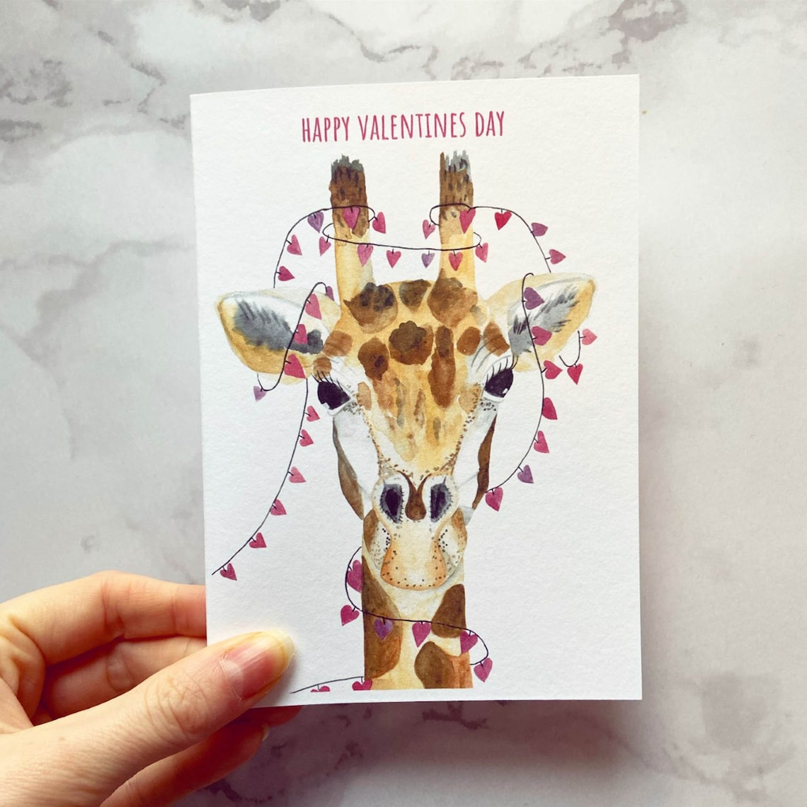 Giraffe Valentine's Day Card Giraffe Card Love Card | Etsy