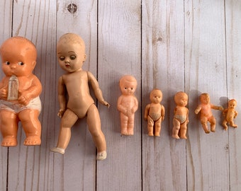 vintage small plastic dolls