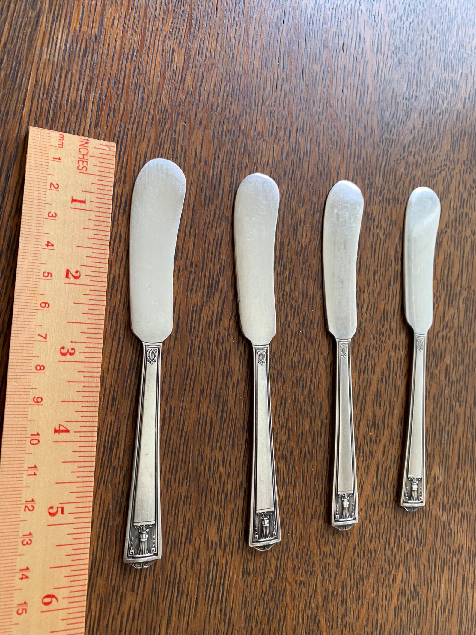 4 vintage silverplate spreaders. 1920s Flat Handle Butter Etsy