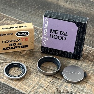 CONTAX T3 30.5 ADAPTER アダプター Contax T3 30.5mm Adapter and Cap. Contax T Vs Metal Hood. KYOCERA