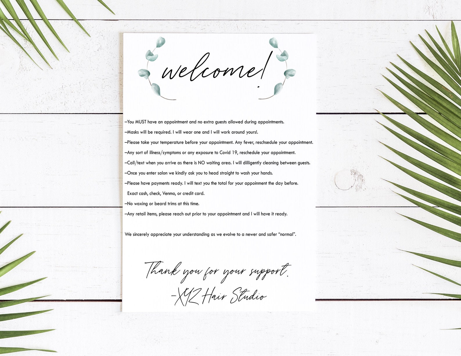 Hair Salon Rules Opening Sign Sign Etsy