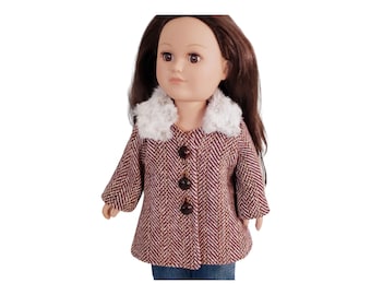 18" Doll Coat- Tweed