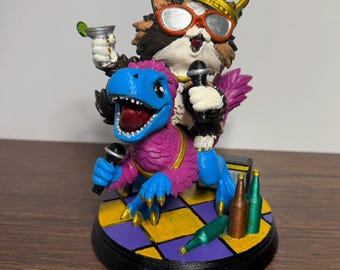 Karaoke Donut & Mongo Statue Dungeon Crawler Inspired Figurine Hand Painted or Paint Yourself