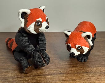 Articulated Red Panda – 8” Fully Poseable 3D Printed Flexi Animal