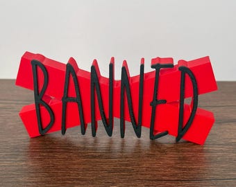 Banned Book Bookshelf Sign