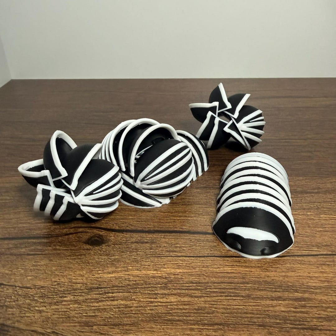 Zebra Isopod Fidget Toy Roly-poly Bug That Rolls Up - Etsy