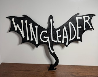 Fourth Wing Wingleader Wall Sign Dragon Rider Inspired Decor