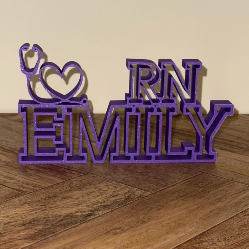 Printable Rn Sign Custom Nurse Name Plate | 3D Printed RN Desk Sign - Etsy