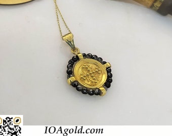 Byzantium Era Gold Pendant with Pearls/Spinel by IOAKEIMIDIS-SKU-157