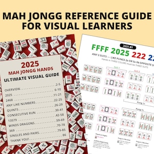 2025 Mahjong Hands Visual Guide: American Mahjong Reference (Letter-Size Instant Download)