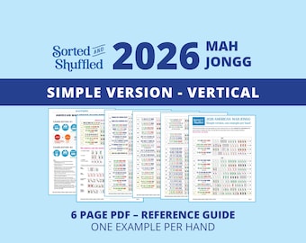 Esempi visivi di Mahjong 2026 - Versione semplice - Un esempio per riga - Versione verticale