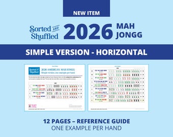 2026 MahJongg Guide - Simple Version - Horizontal - 12 Pages - Visual Learning Tool