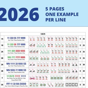 2026-kort - MahJong visuella exempel - Enkel version - Ett exempel per rad - 5 sidor bild 3