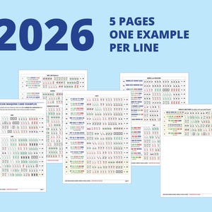2026-kort - MahJong visuella exempel - Enkel version - Ett exempel per rad - 5 sidor bild 2