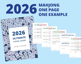 2026 Mahjong Visual Guide - Each line of the card is visually answered  (72 pages)