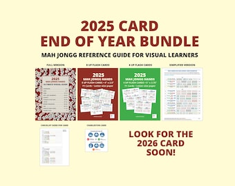 2025 Mahjong Learning Guide BUNDLE - 5 PDFs - download and print