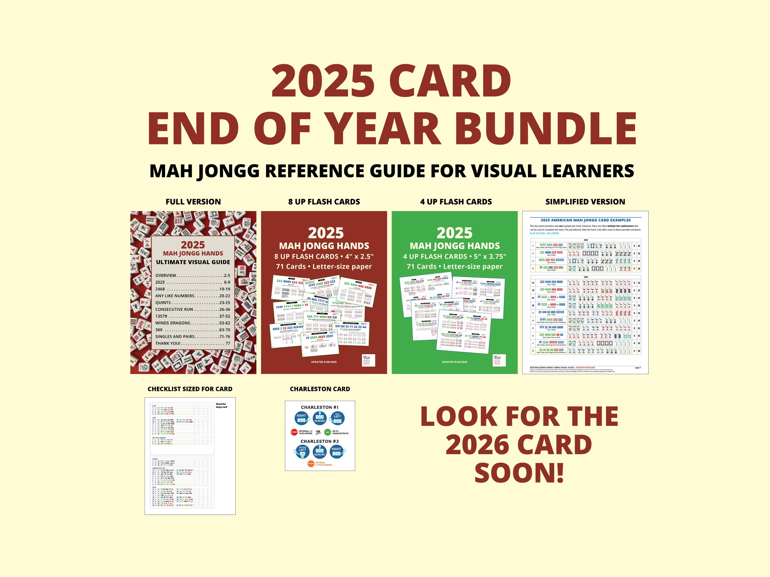 2025 Mahjong Learning Guide BUNDLE - 5 Pdfs - Download and Print - Etsy
