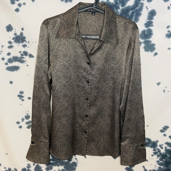 Vintage Kasper Small Dots Pattern Button Up Blouse - image 2