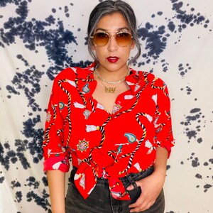 Vintage Venezia Nautical Pattern Blouse