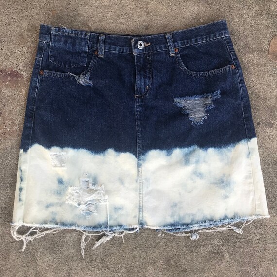 Women's GUESS BleachedDistressed Denim Skirt Women's GUESS BleachedDistressed Denim Skirt
