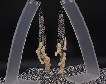 Bobcat Toe Bone Earrings | Gothic Bone Jewelry | Murdoch’s Macabre | Ethically Sourced Bone Earrings | Witchy Oddities | Dark Boho Jewelry