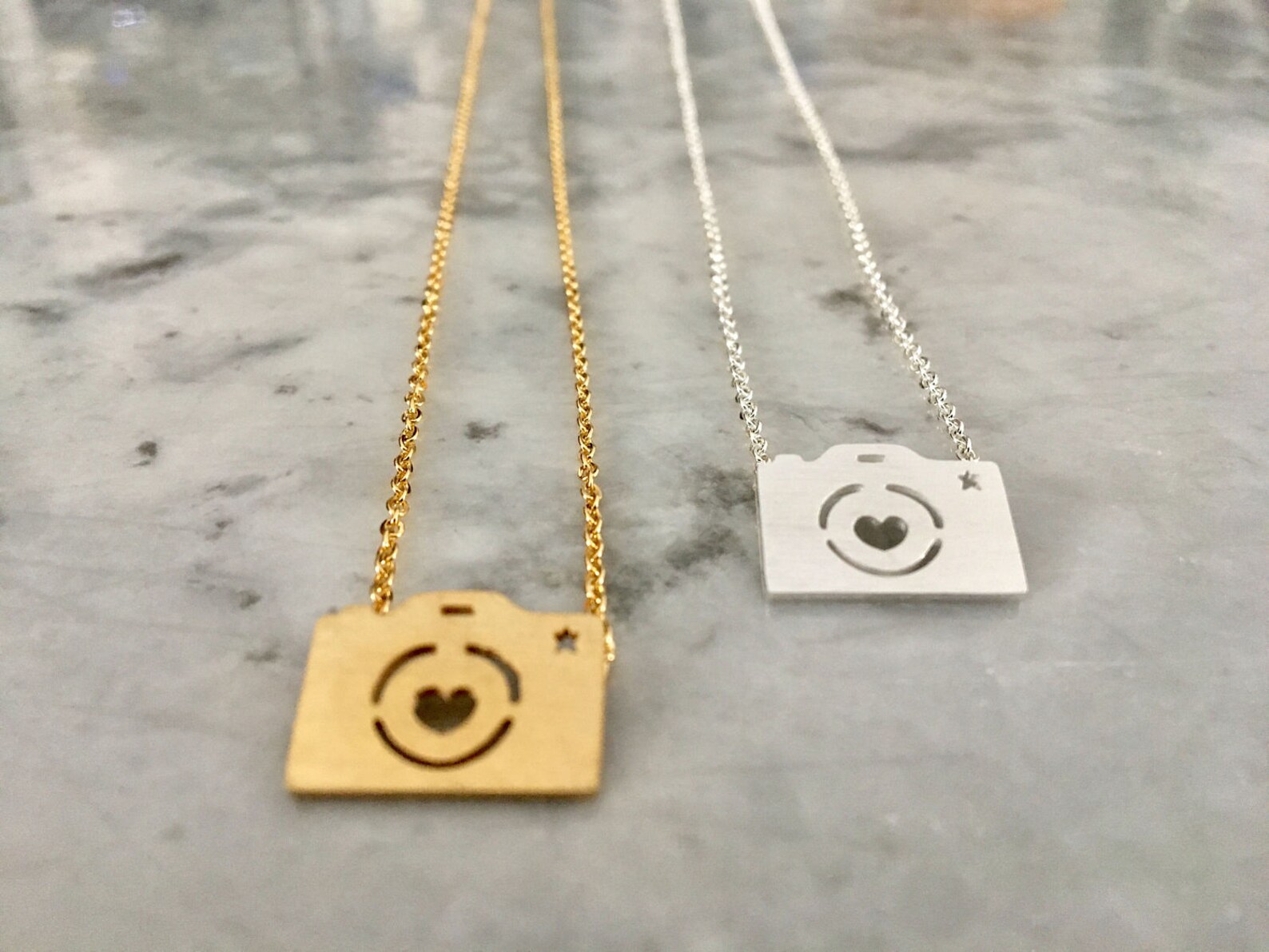 Camera necklace Dainty camera necklace Tiny camera necklace Etsy