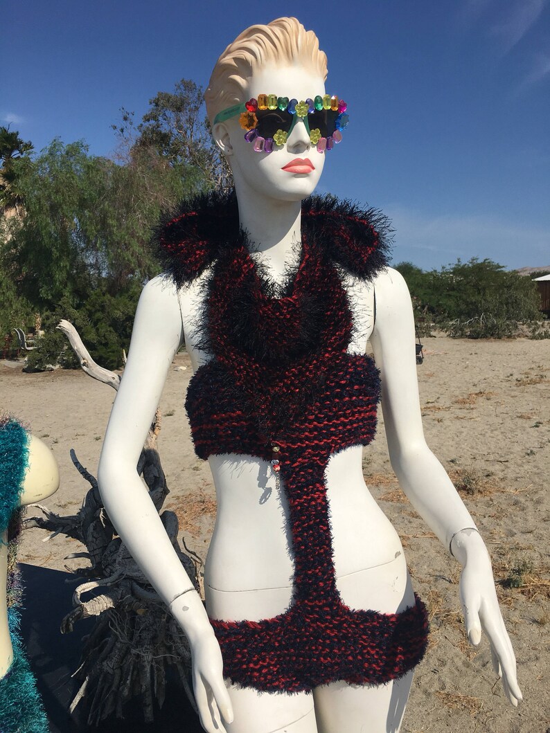 Lady Ninja Custom created Mono Kini Hand Knit Grounded By Gia