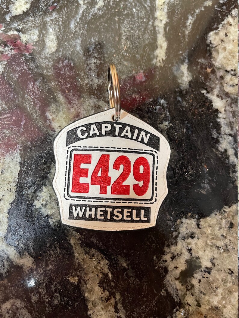 Fire Helmet Shield Keychain Etsy