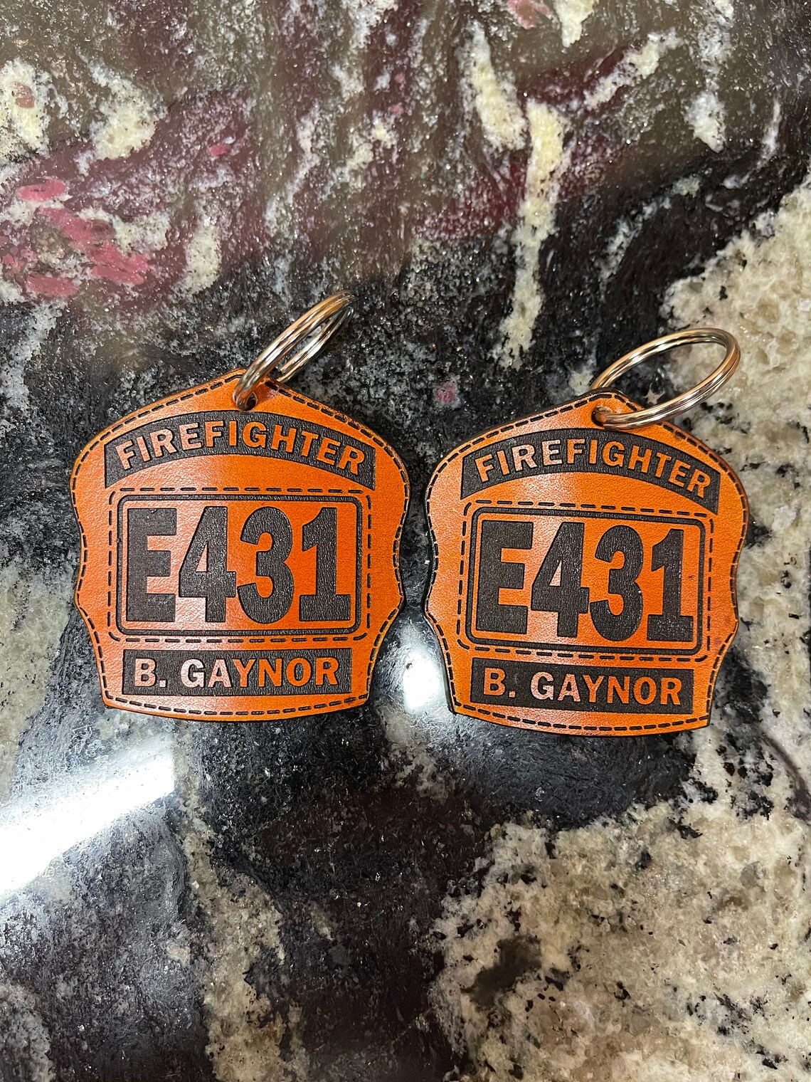 Fire Helmet Shield Keychain Stained Etsy
