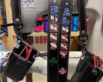 Black Radio Strap, Case and Sway Strap with Stitching