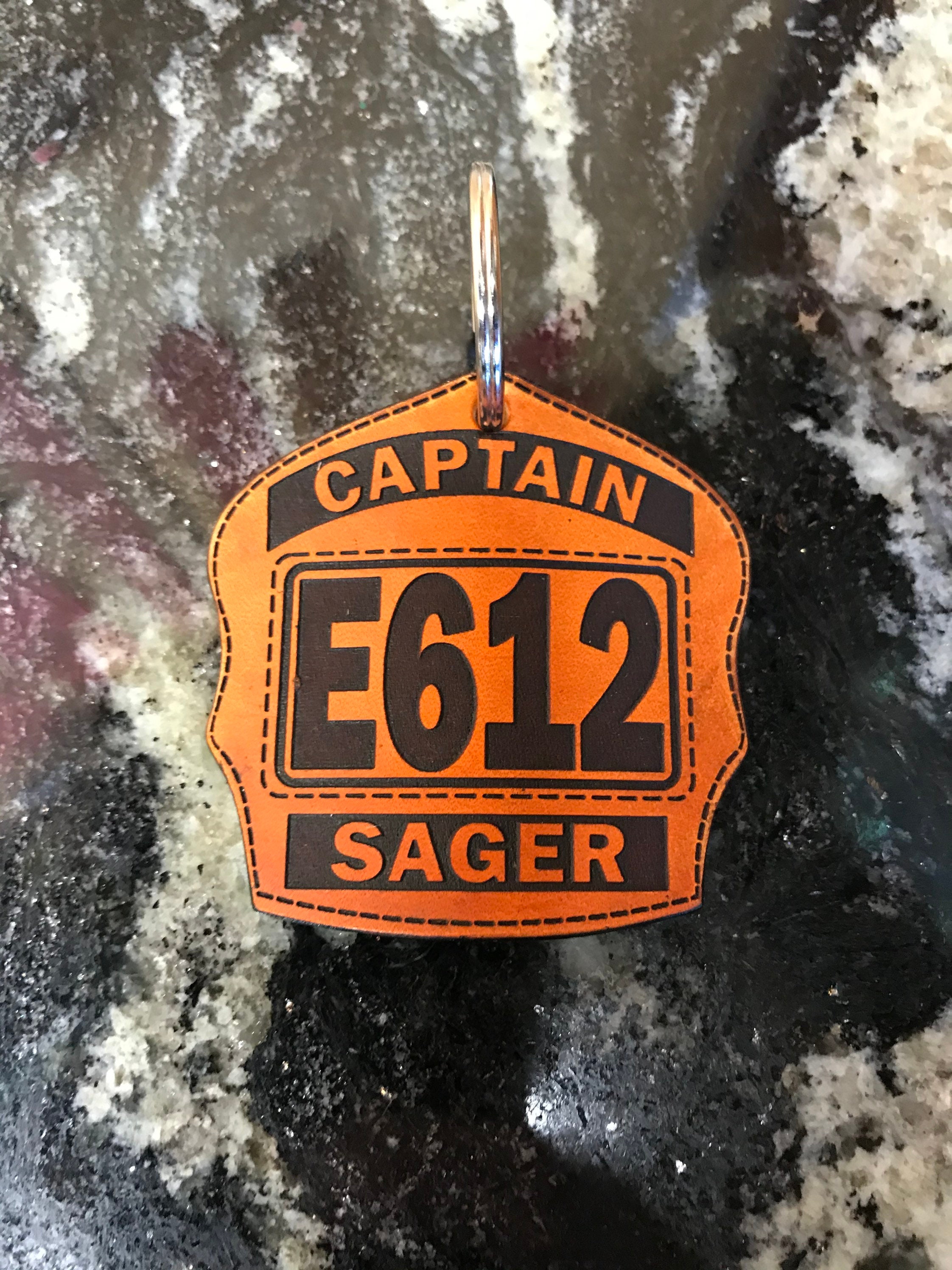 Fire Helmet Shield Keychain Stained Etsy