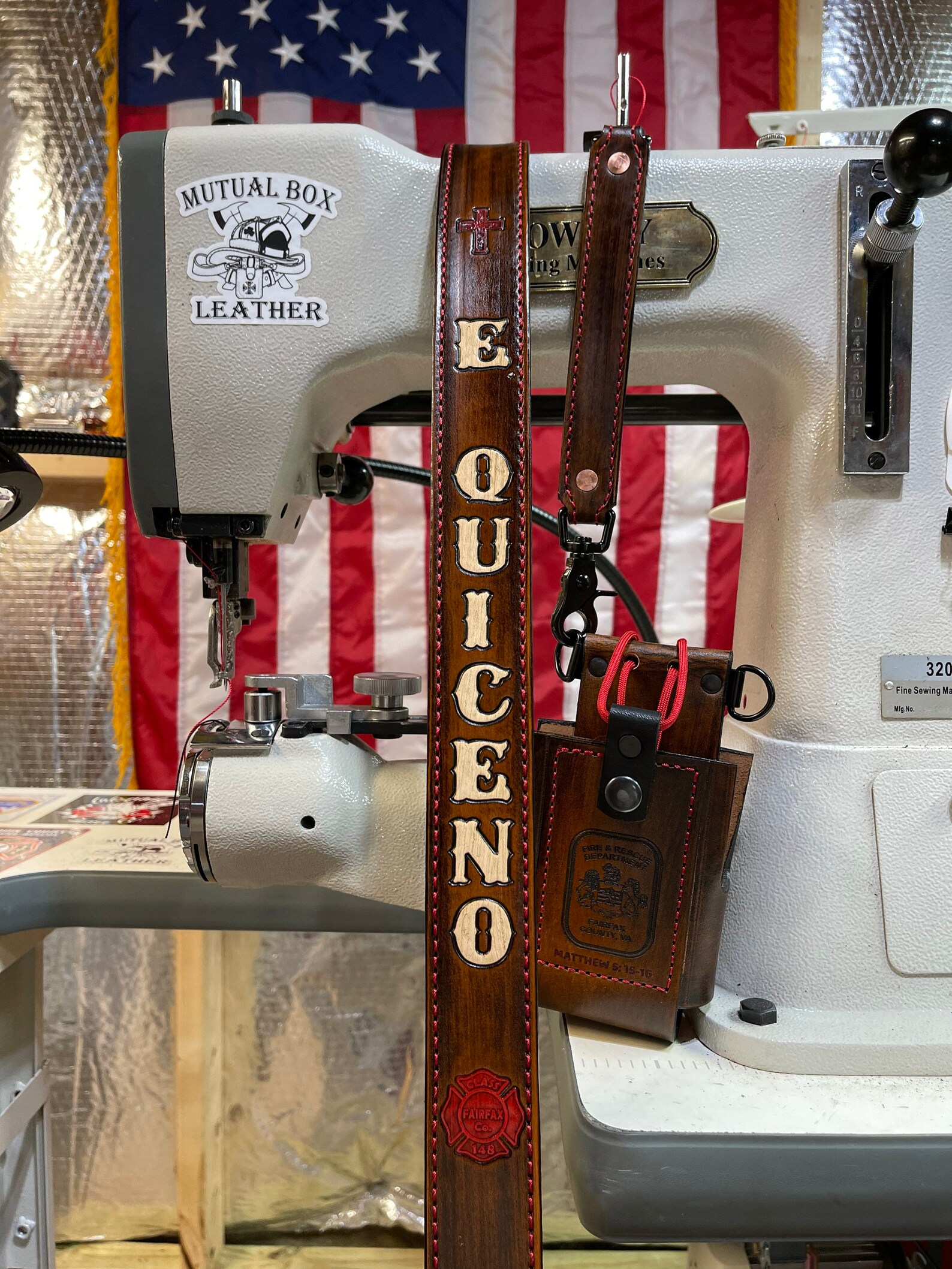 Antique Brown Leather Radio Strap Combo With Painted Lettering Etsy