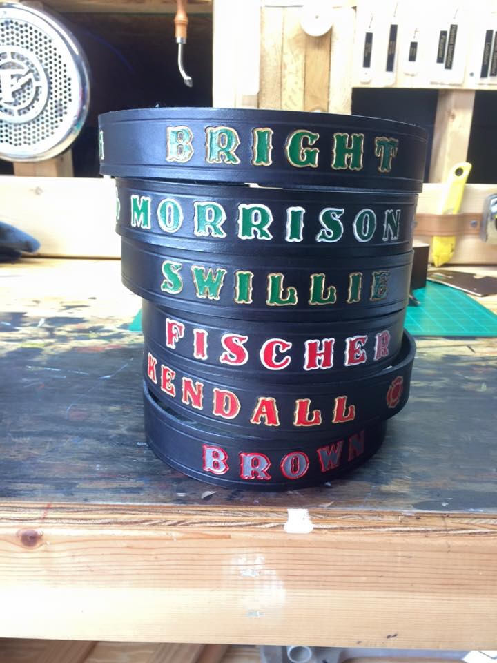 Custom Firefighter Leather Helmet Bands Etsy