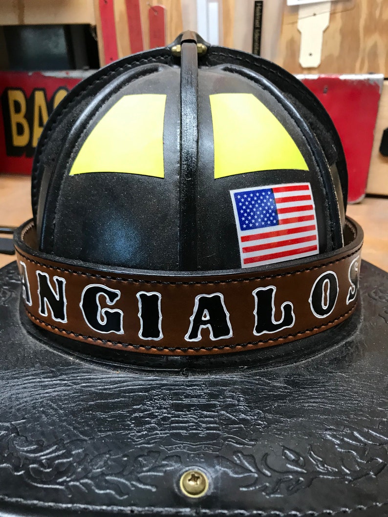 Brown Firefighter Helmet Band Etsy