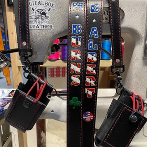 Black Radio Strap, Case and Sway Strap with Stitching