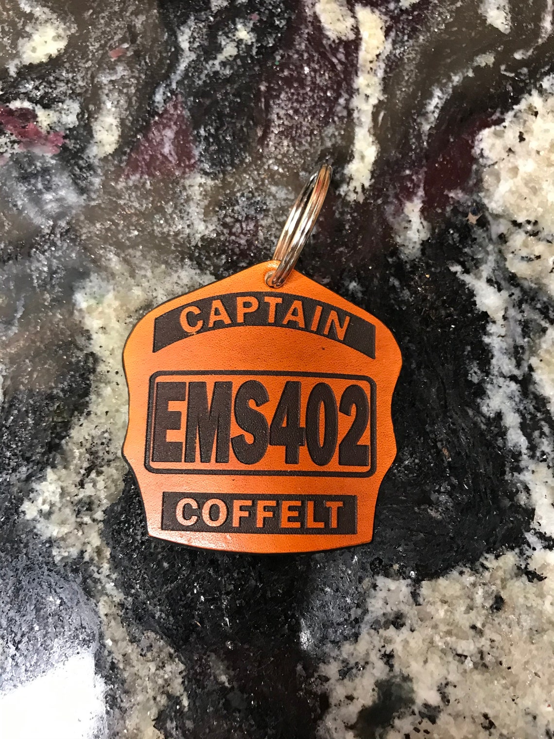 Fire Helmet Shield Keychain Stained Etsy