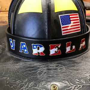 Custom Firefighter Leather Helmet Bands