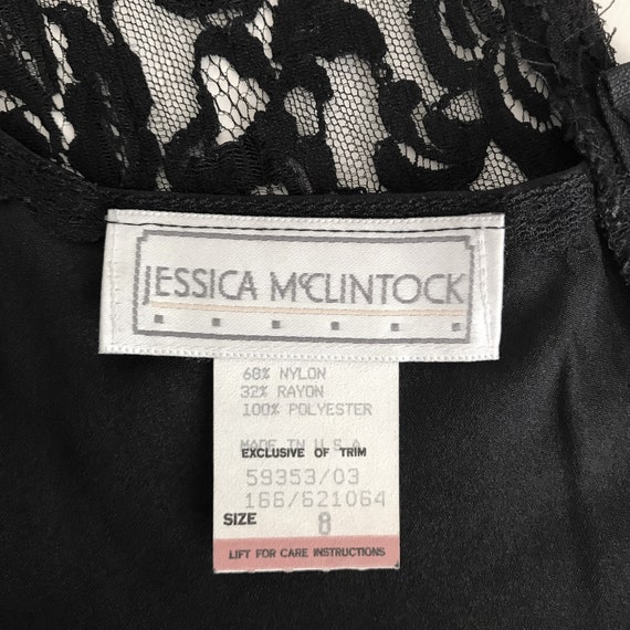 Vintage Jessica McClintock Lace Black Dress - image 5