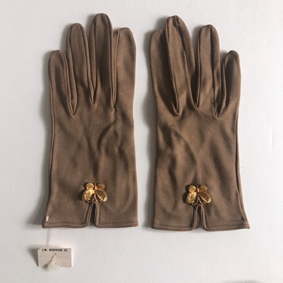 Vintage Kay Fuchs Gloves w Gold Butterfly Rare NWT - image 2