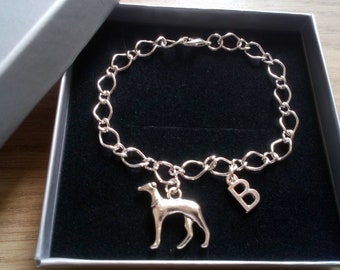 wax cotton adjustable personalised gifts dog owner Lurcher greyhound bracelet