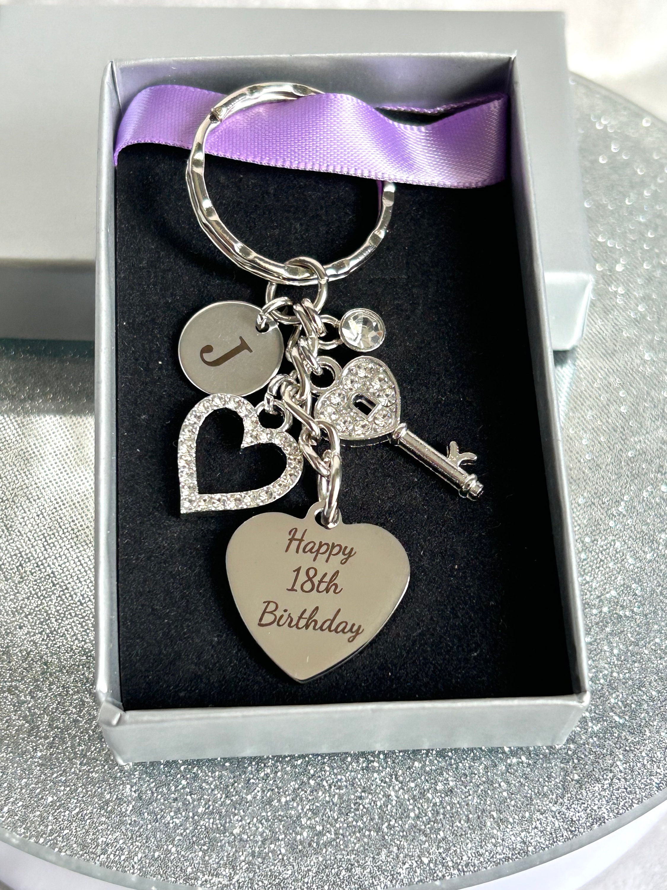 Personalised Birthday Keepsake Keyring, Any Age Keyring Personalised ...