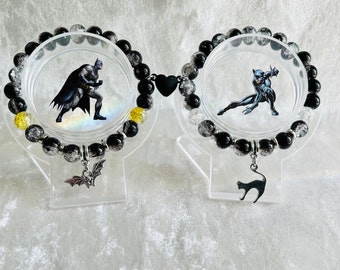 Batman Bracelet, Catwomen Bracelet, Cosplay, Couples Bracelet