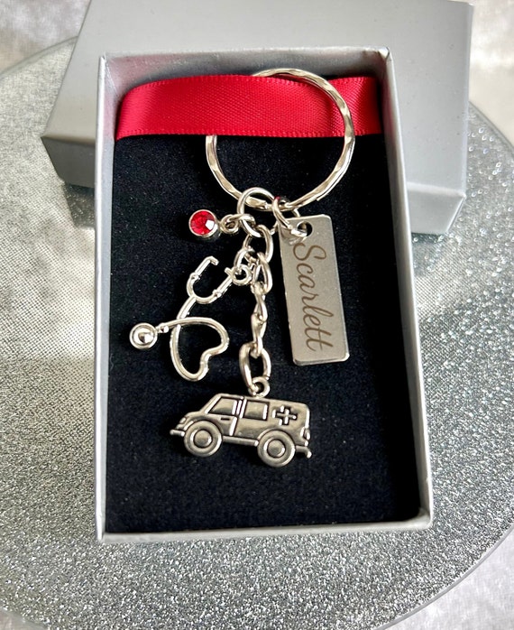 Personalised Paramedic Keyring, Ambulance Driver Gift , Paramedic Gift , Paramedic Graduation Gift , Friend Gift , Colleague Gift
