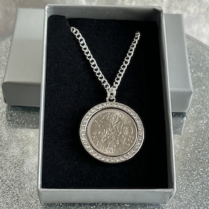 Lucky Sixpence Birthday Gift , Sixpence Necklace Gift , Friend Sixpence Gift, Sixpence Keepsake, Sixpence Gift image 1