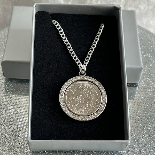 Lucky Sixpence Birthday Gift , Sixpence Necklace Gift , Friend Sixpence Gift, Sixpence Keepsake, Sixpence Gift