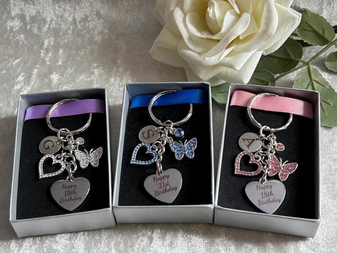 Personalised Birthday Keyring, Any Age Keyring Personalised With a ...