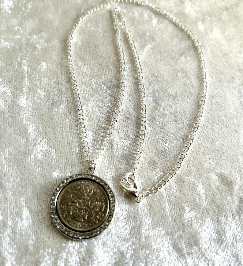 Lucky Sixpence Birthday Gift , Sixpence Necklace Gift , Friend Sixpence Gift, Sixpence Keepsake, Sixpence Gift image 3