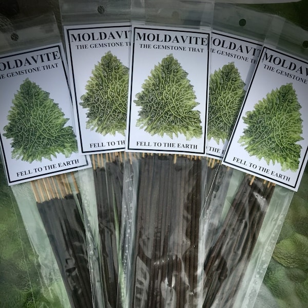 Moldavite Incense - Infused with real Moldavite - Clean Scent - High Vibrational Incense - High Quality Incense Sticks